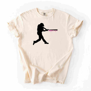 Silhouette Baseball Pink Drip