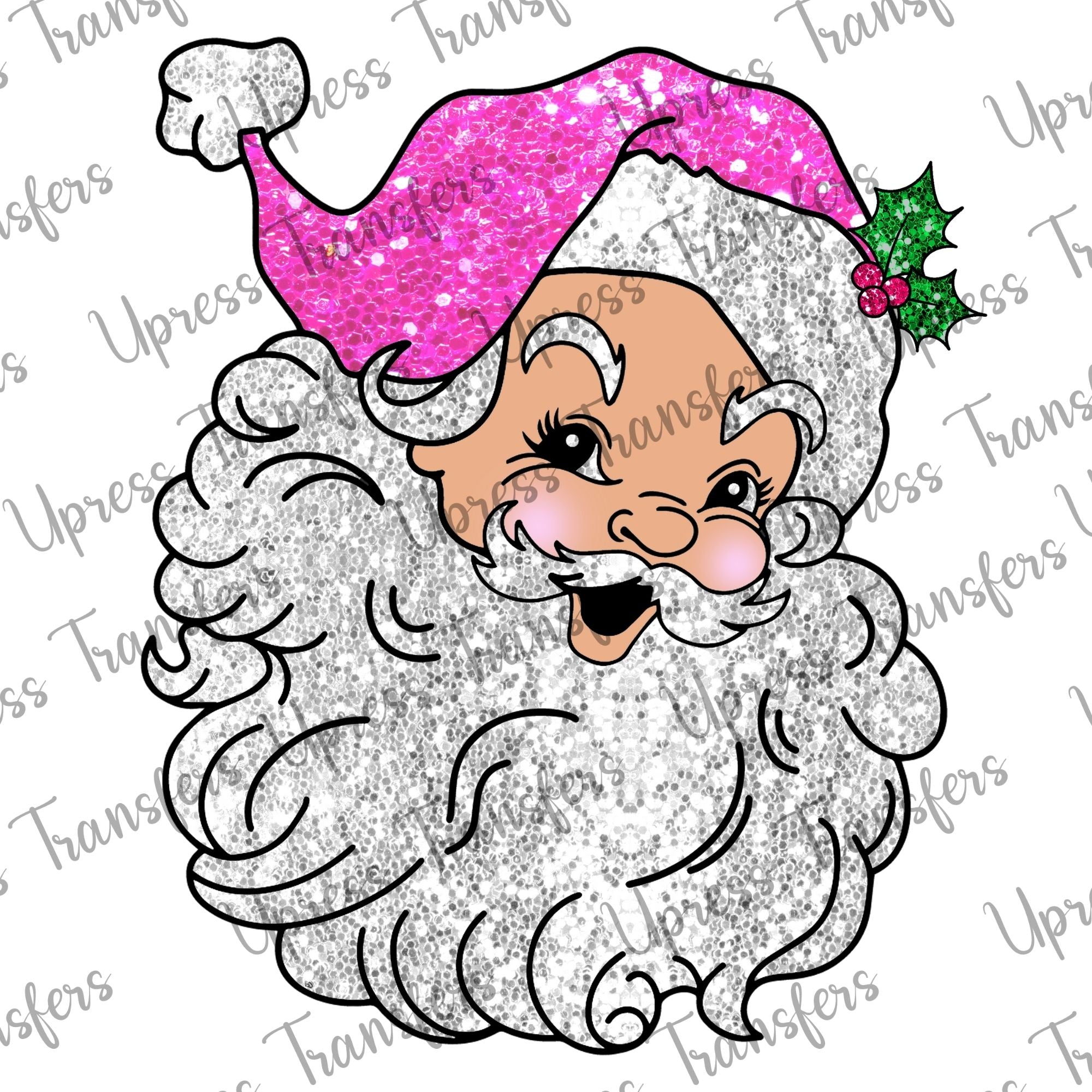 Silver Pink Sequin Santa