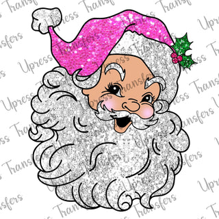 Silver Pink Sequin Santa