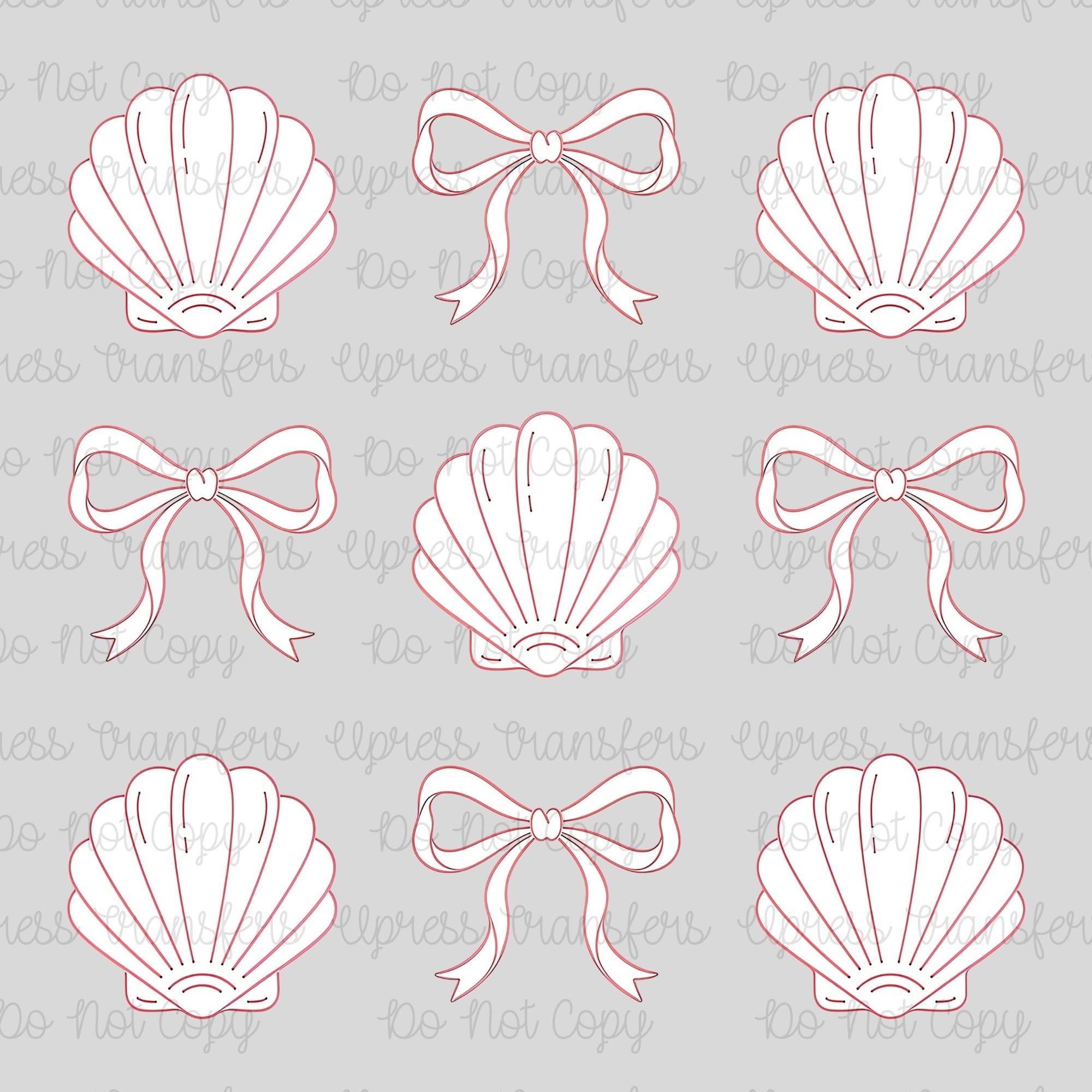 Simple Pink Outline Shell Coquette