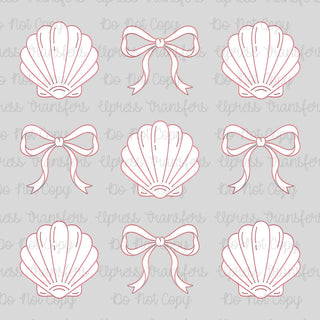 Simple Pink Outline Shell Coquette