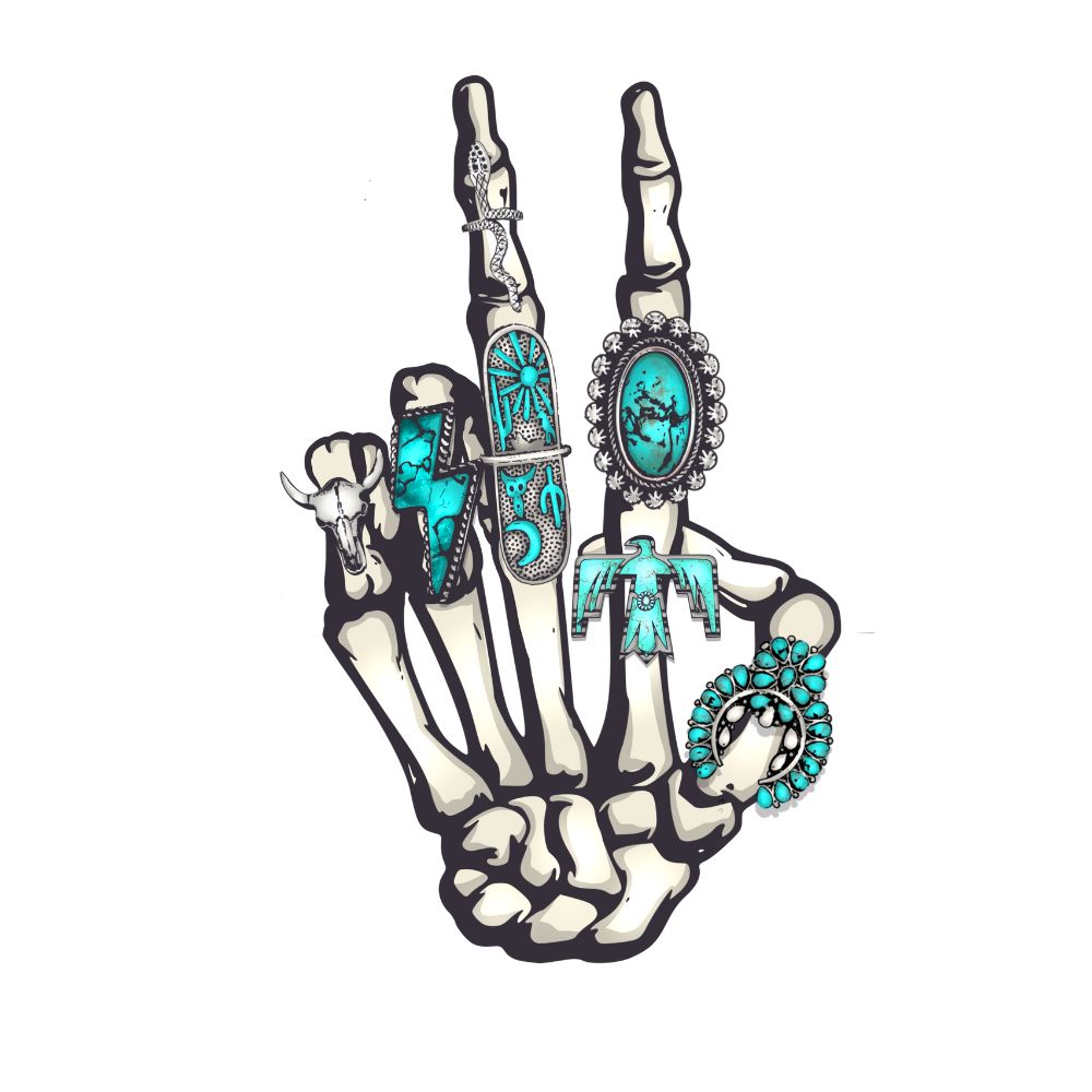 Skeleton Hand Concho Ring