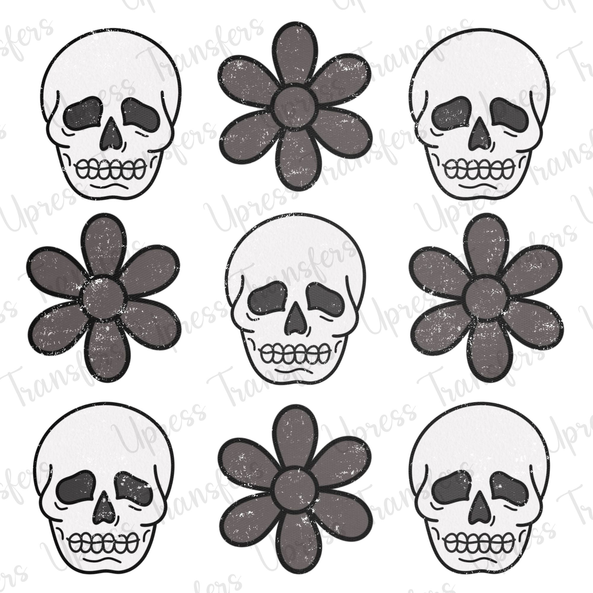 Skull and Flowers Collage
