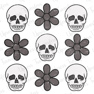 Skull and Flowers Collage
