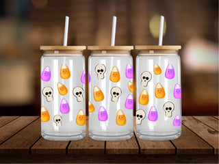 Skulls and Candy Corn 16 Oz Wrap