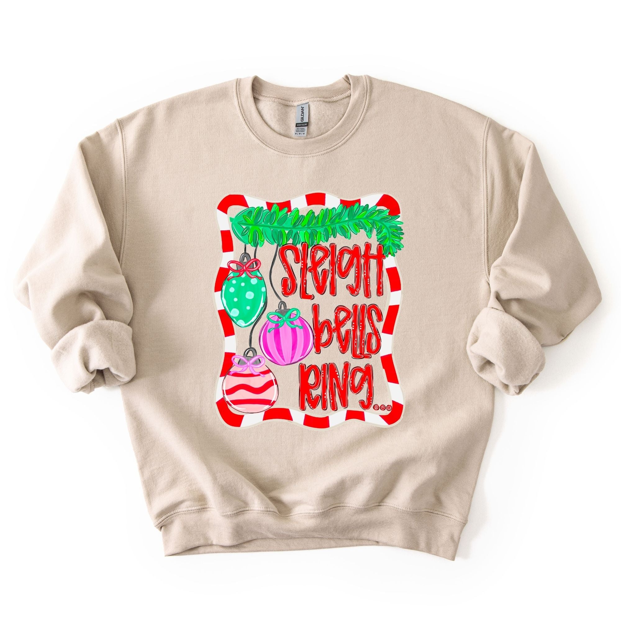 Sleigh Bells Ring Striped Frame
