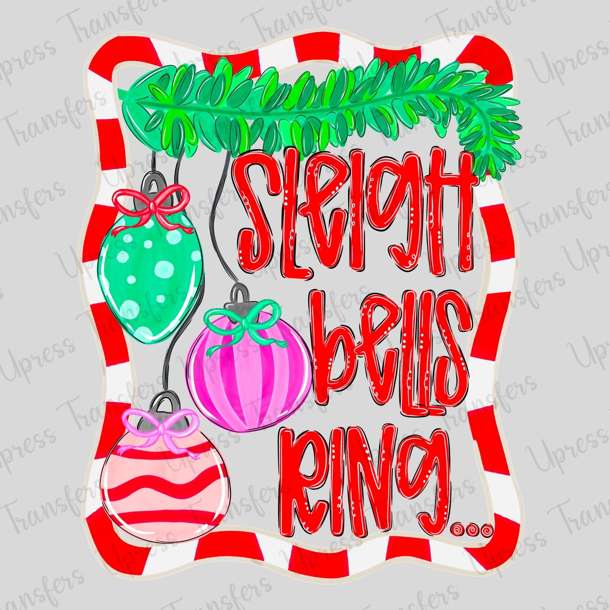 Sleigh Bells Ring Striped Frame