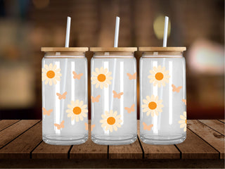 Small Butterflies and Flowers 16 Oz Wrap