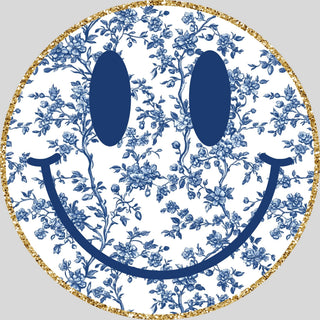 Smiley Blue Floral Gold