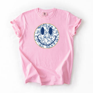Smiley Blue Floral Gold