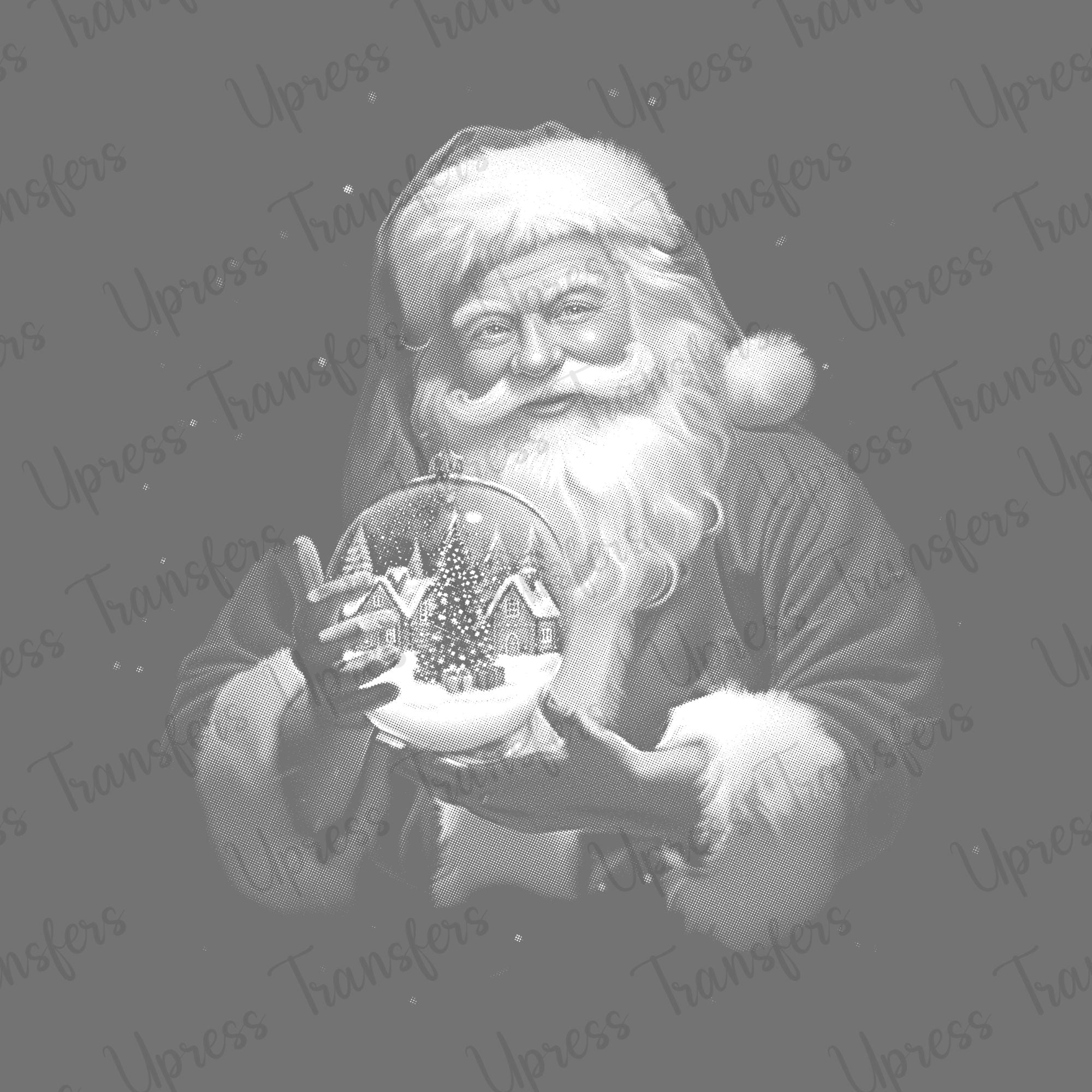 Snow globe Santa Black Out