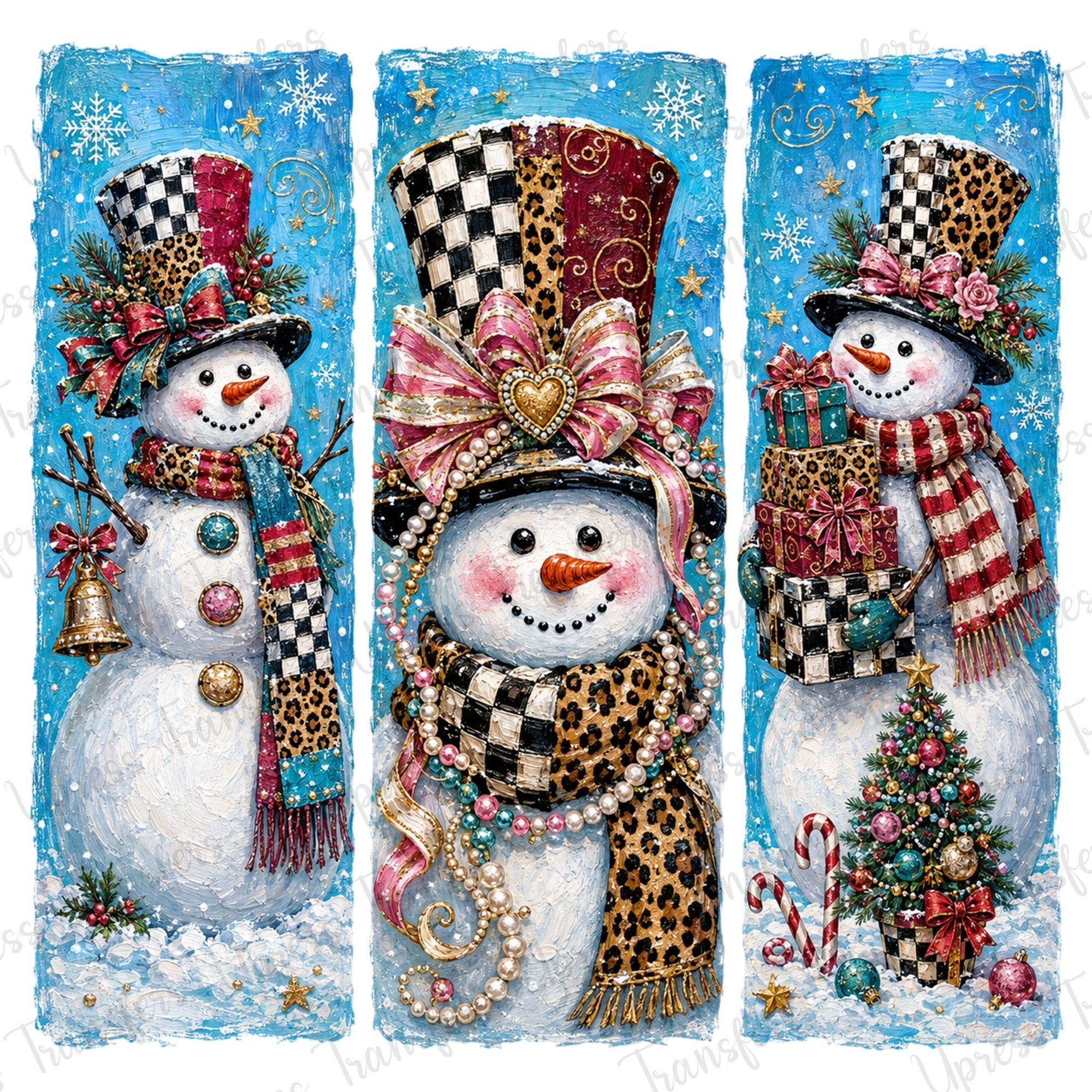Snowman Canva Blue Skies