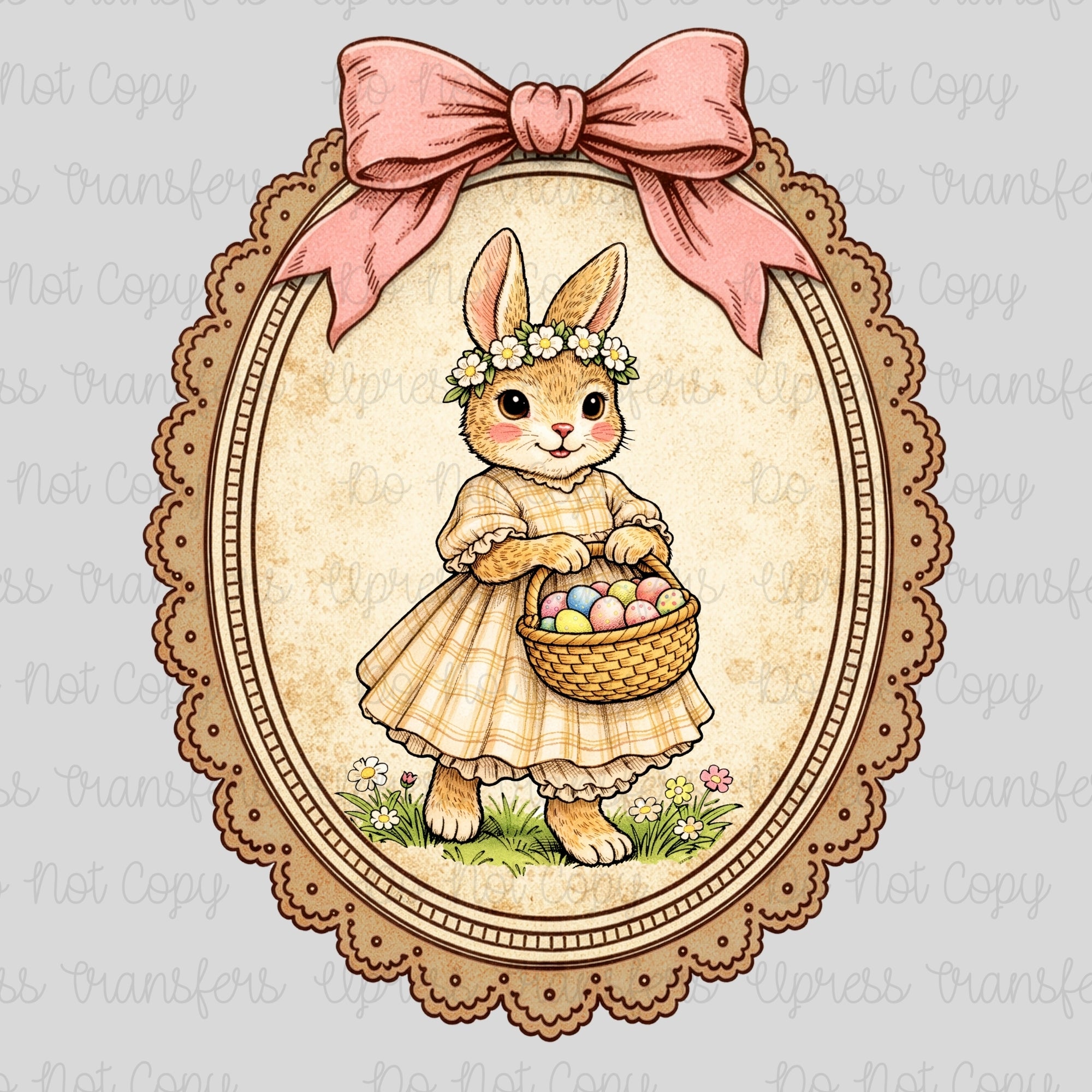 So Sweet Girly Bunny Vintage Frame