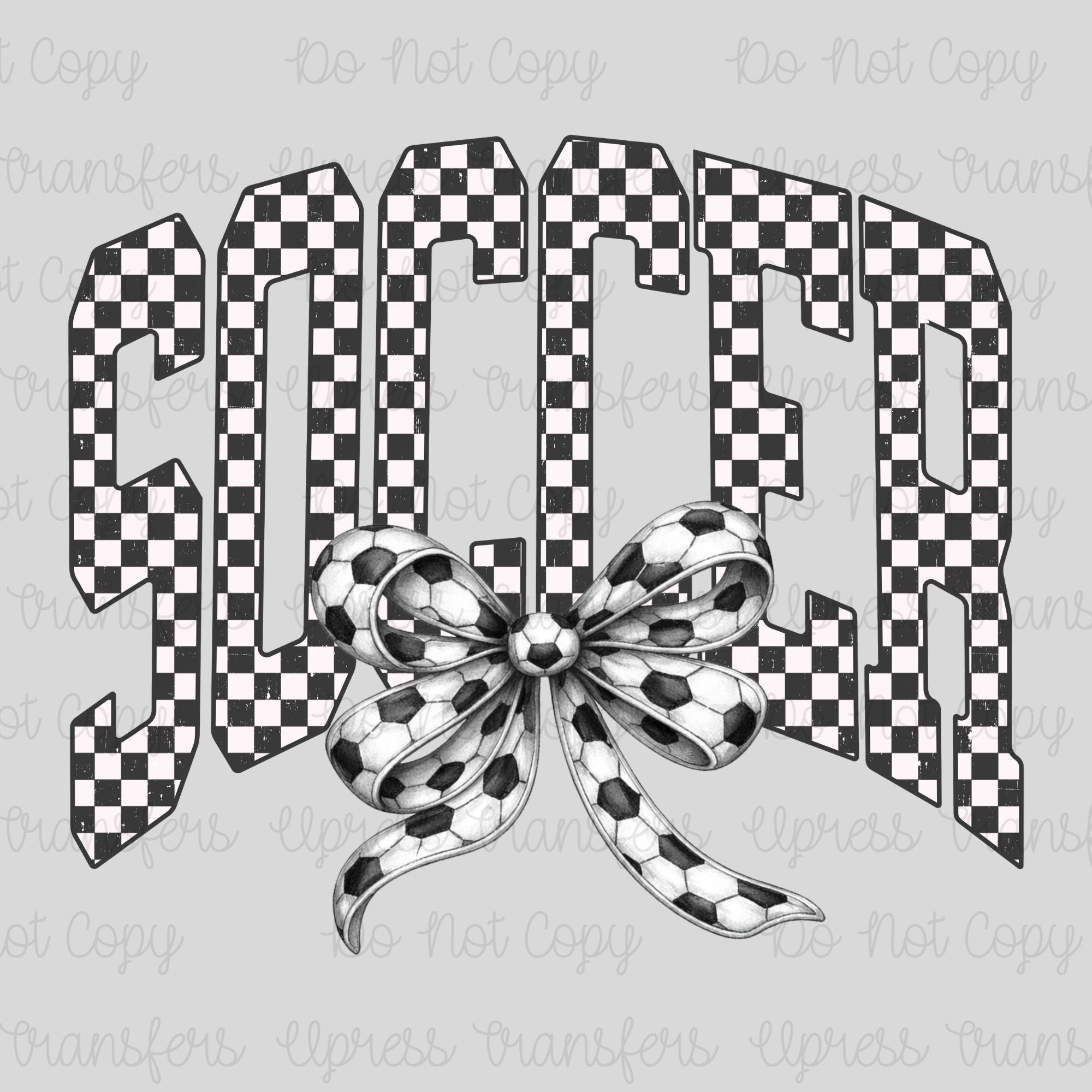 Soccer Checkered Soccer Bow