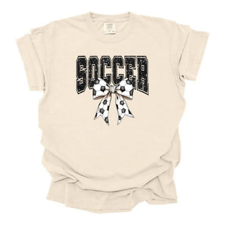 Soccer Faux Glitter Soccer Bow