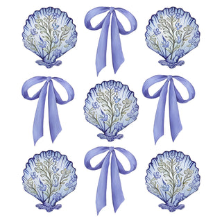 Soft Blue Bows And Shells