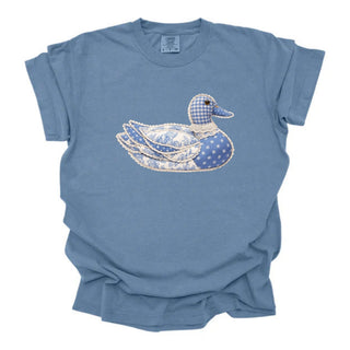 Soft Blue Patchwork Duck