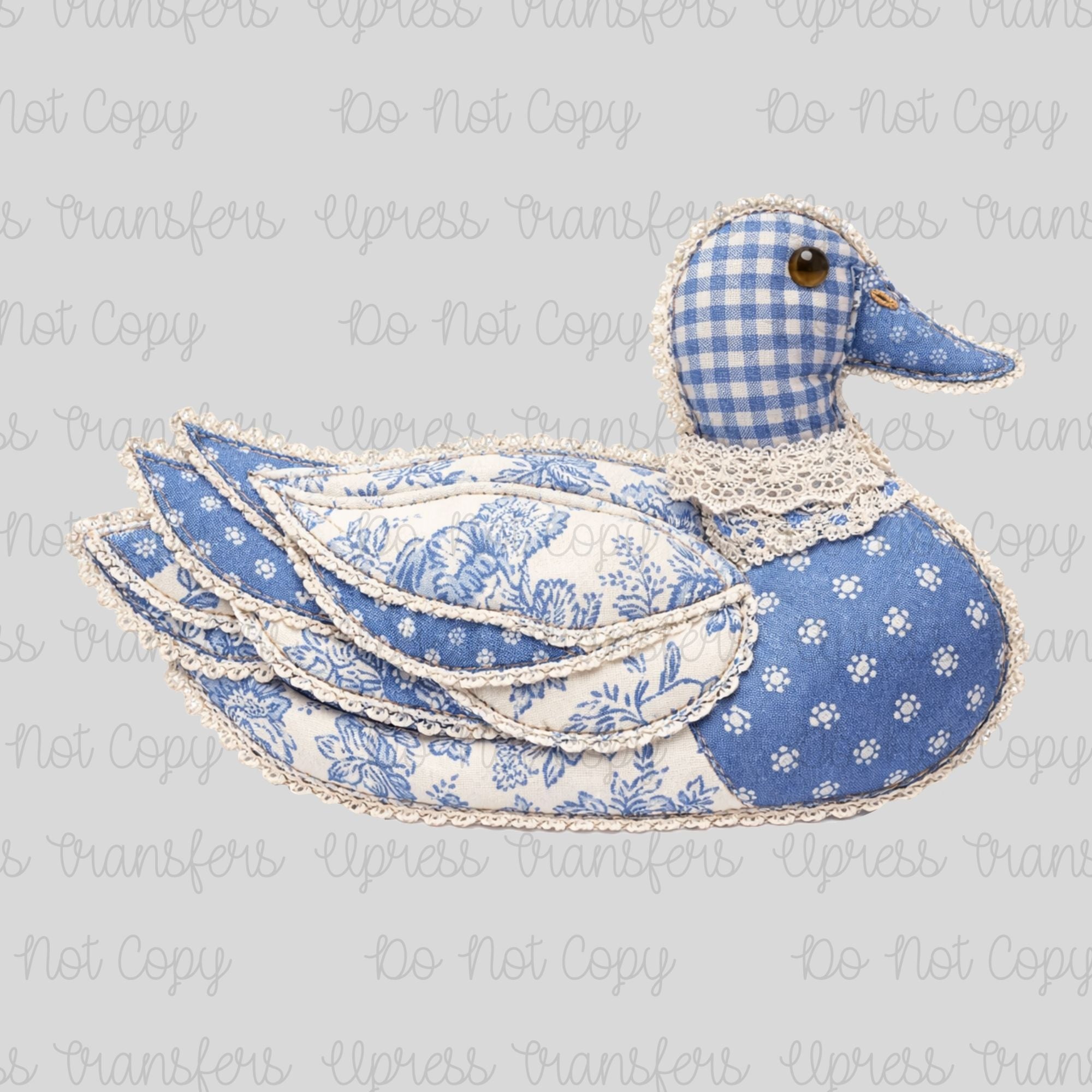 Soft Blue Patchwork Duck