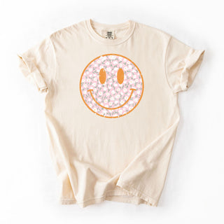 Soft Doodle Floral Pink Smiley