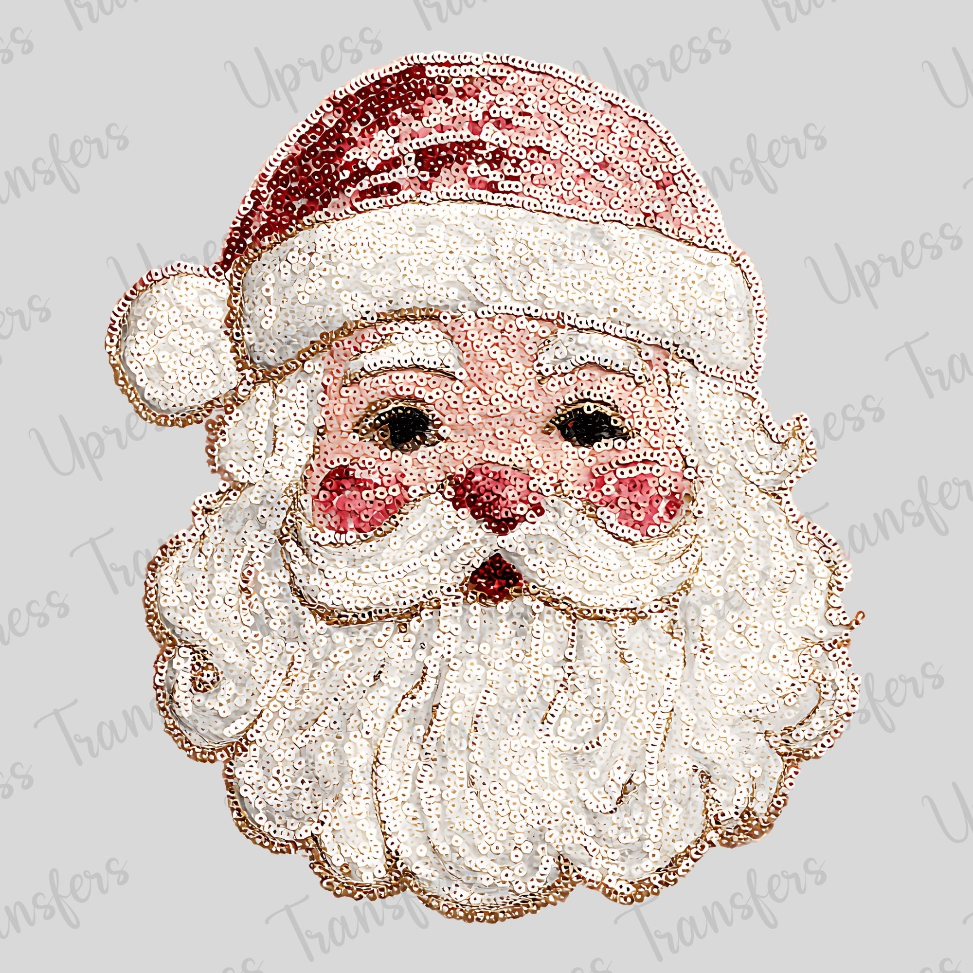 Soft Faux Sequins Santa Head