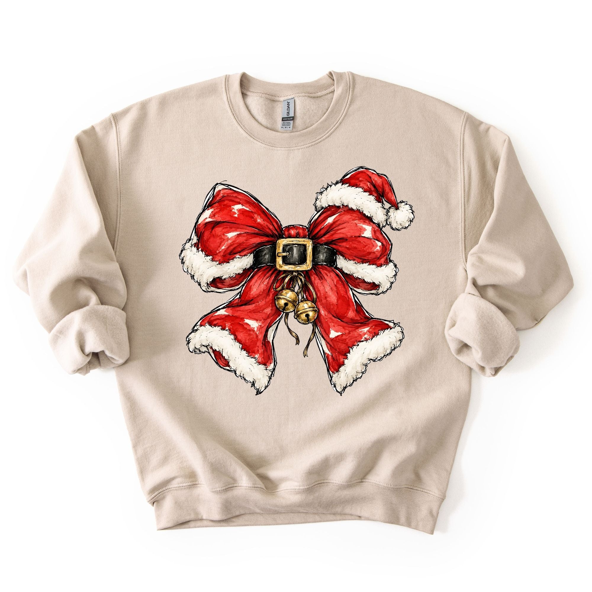 Soft Fuzzy Santa Bow With Bells