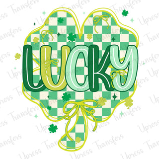 Soft Green Clover Checkered
