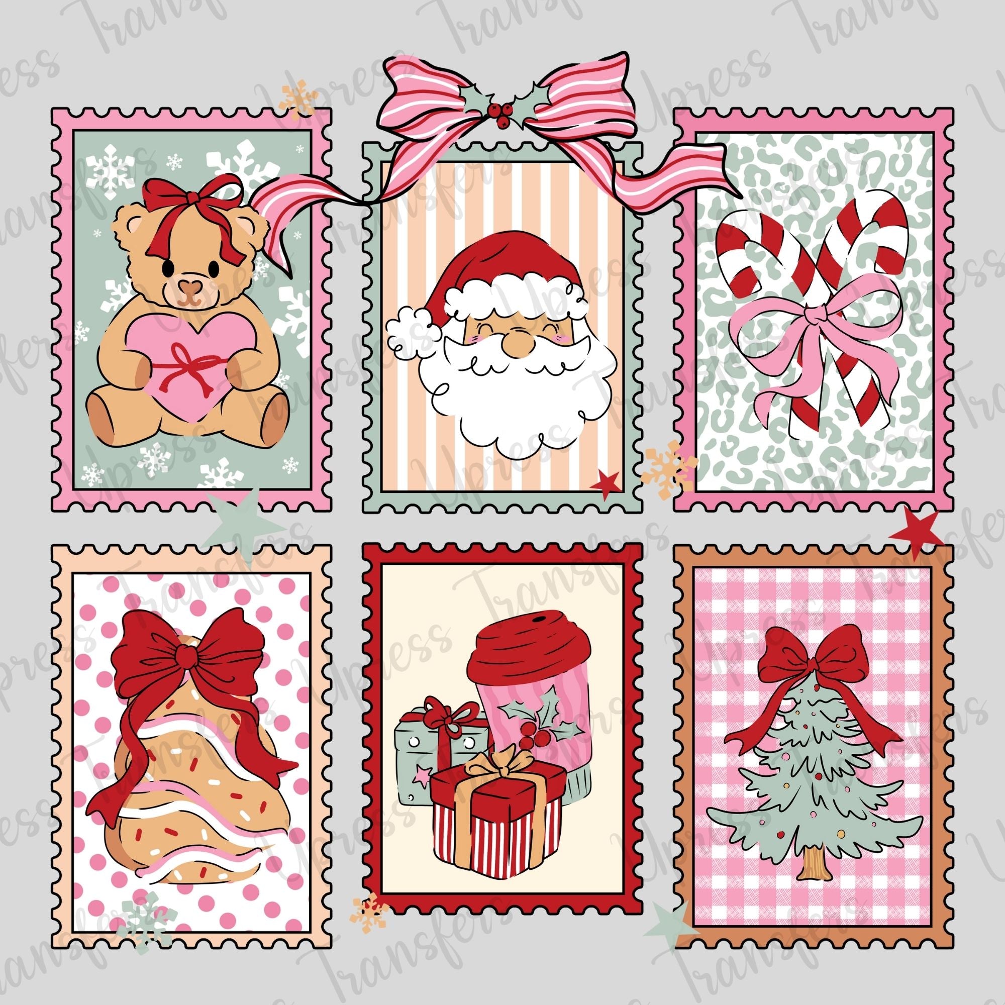 Soft Pastel Christmas Frames Collage