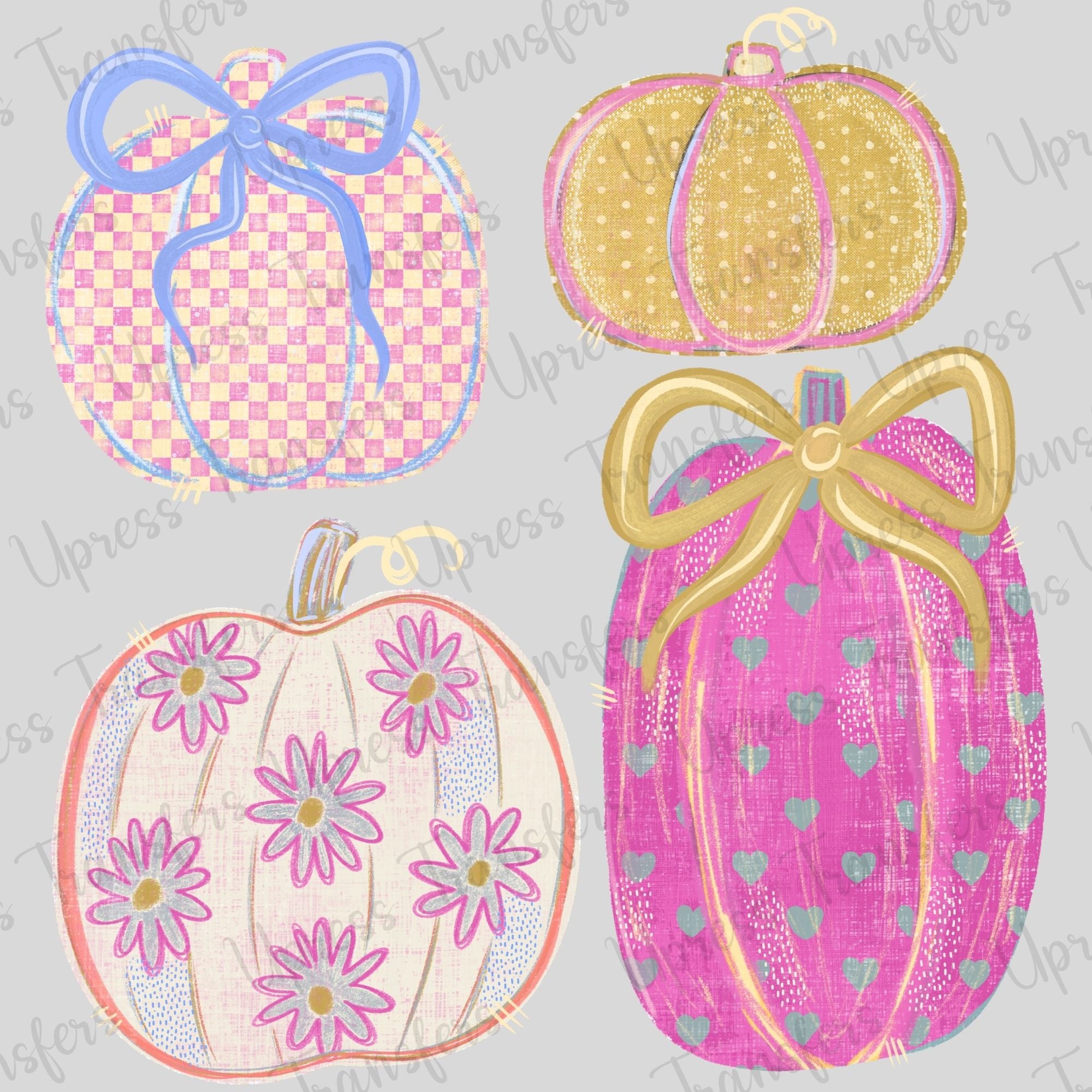 Soft Pastel Pumpkins x4