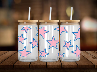 Soft Pink Blue Stars 16 Oz Wrap