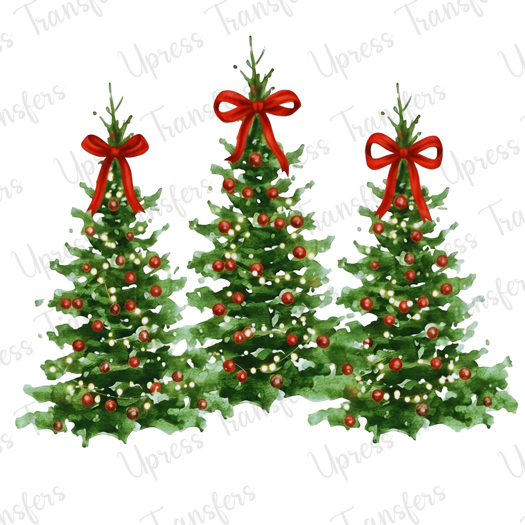 Soft Watercolor Tree Trio
