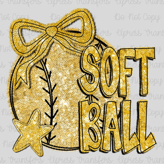 Softball Faux Sequins