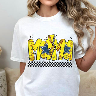 Softball Mama Trendy Bolt Checkered