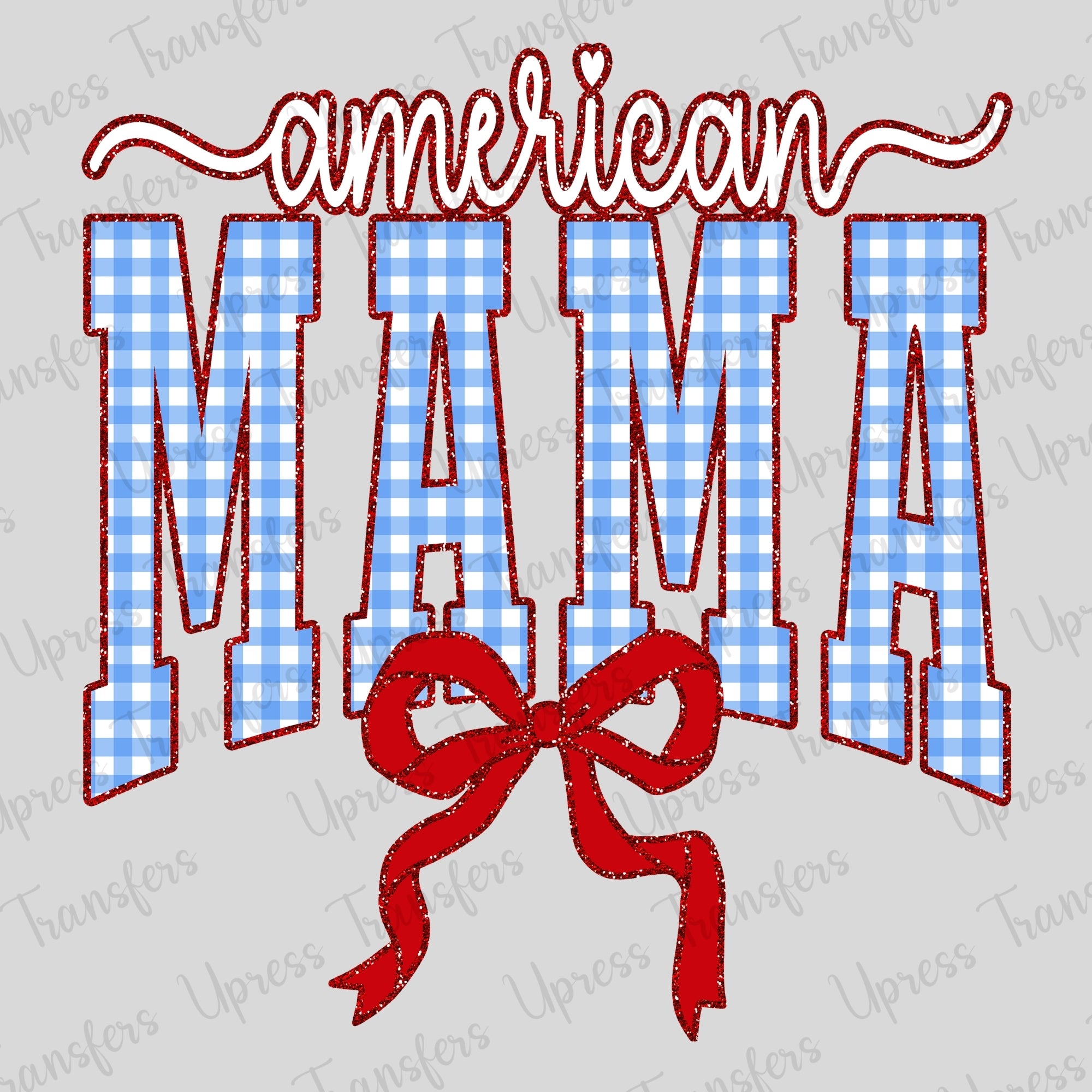 Sparkle Blue Plaid American Mama