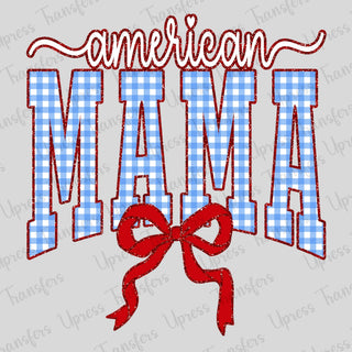 Sparkle Blue Plaid American Mama