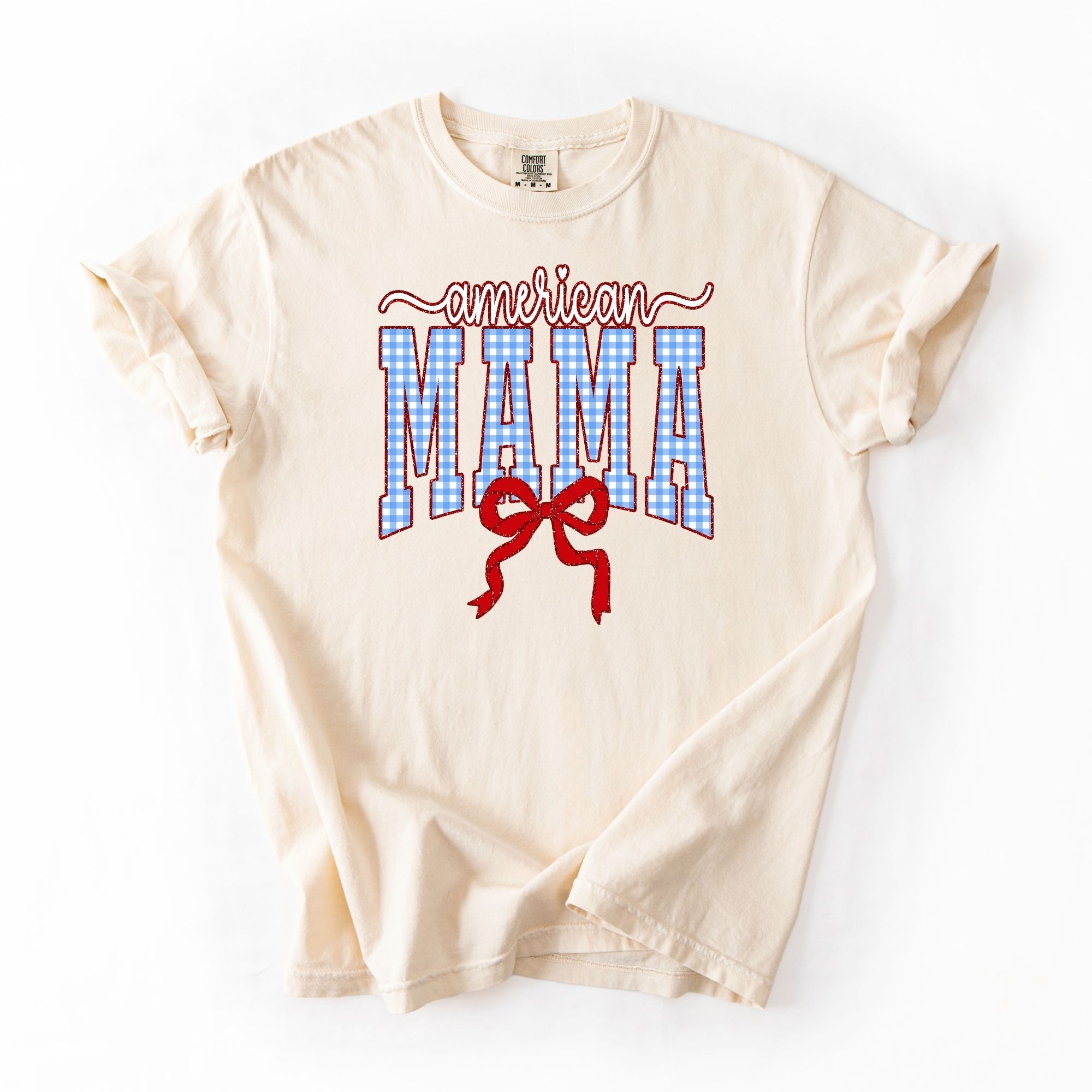 Sparkle Blue Plaid American Mama