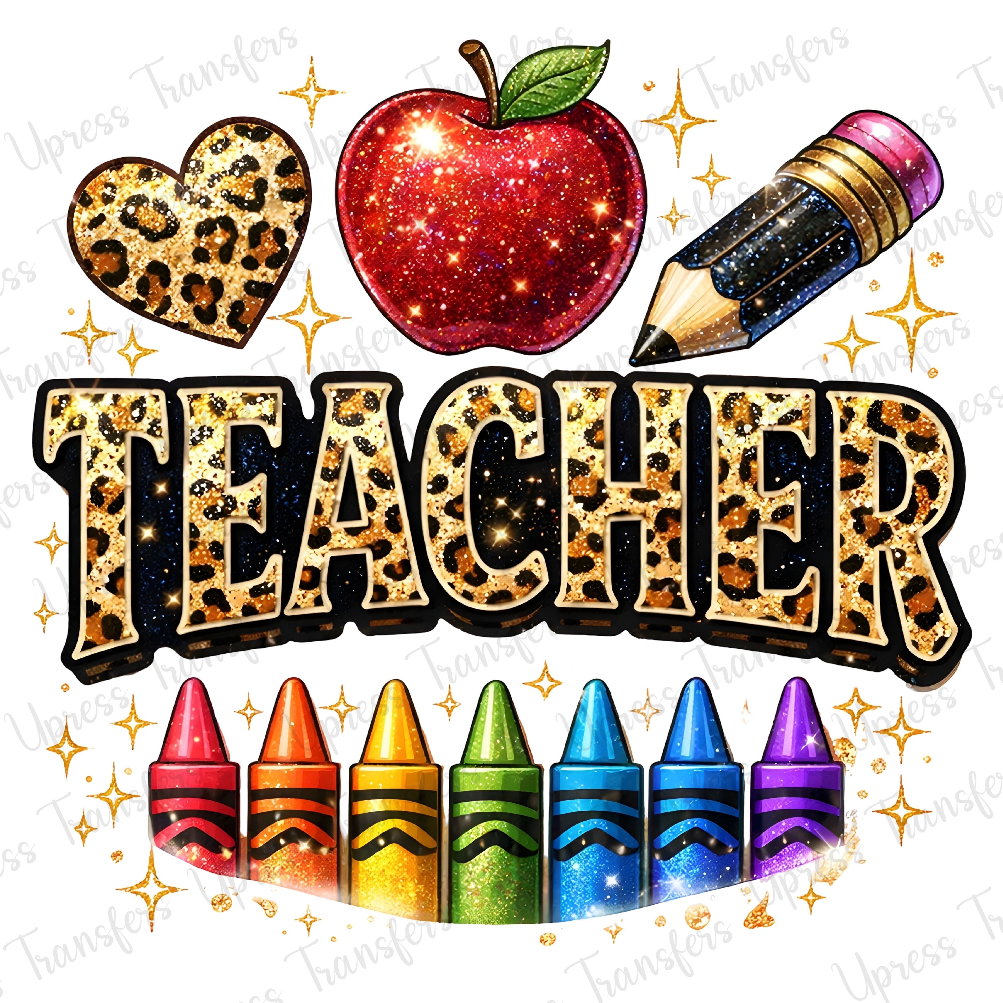 Sparkling Cheetah Teacher Crayons