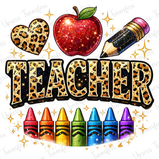 Sparkling Cheetah Teacher Crayons