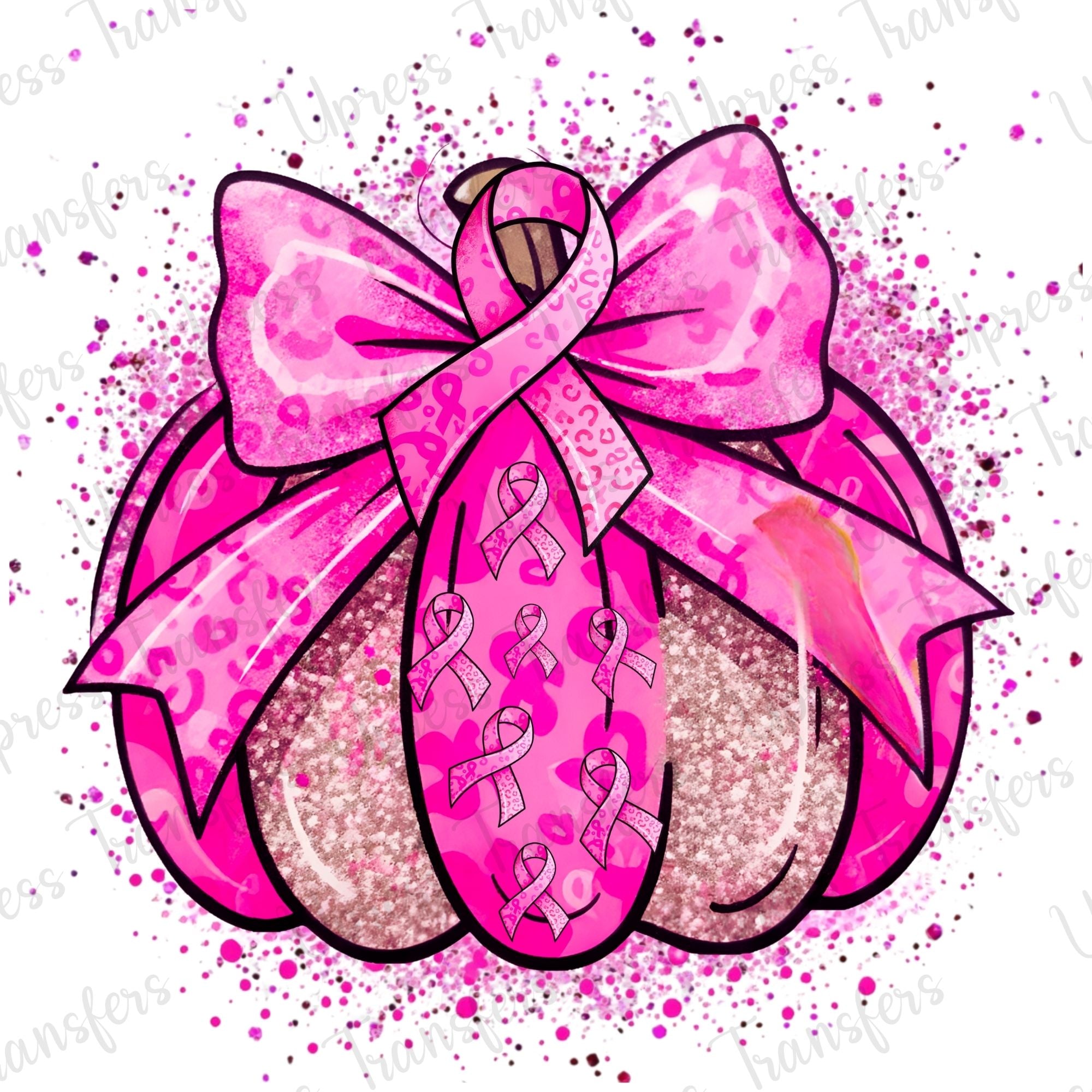 Splatter Breast Cancer Pumpkin Pink – U Press Transfers