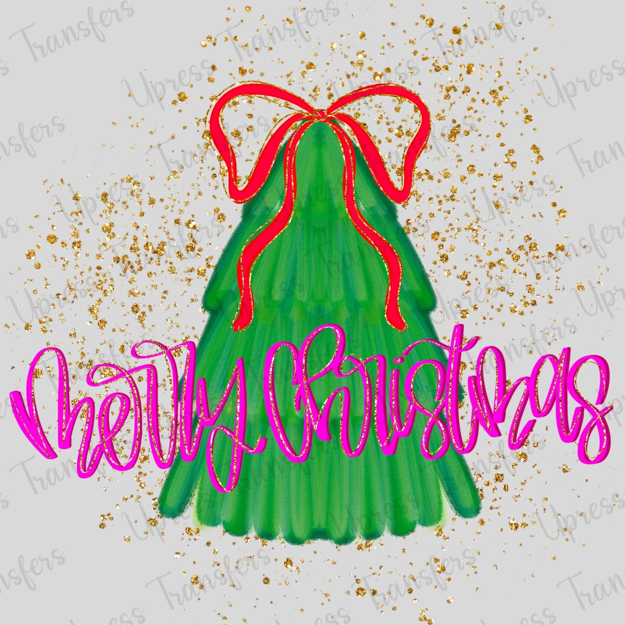 Splattered Merry Christmas Tree