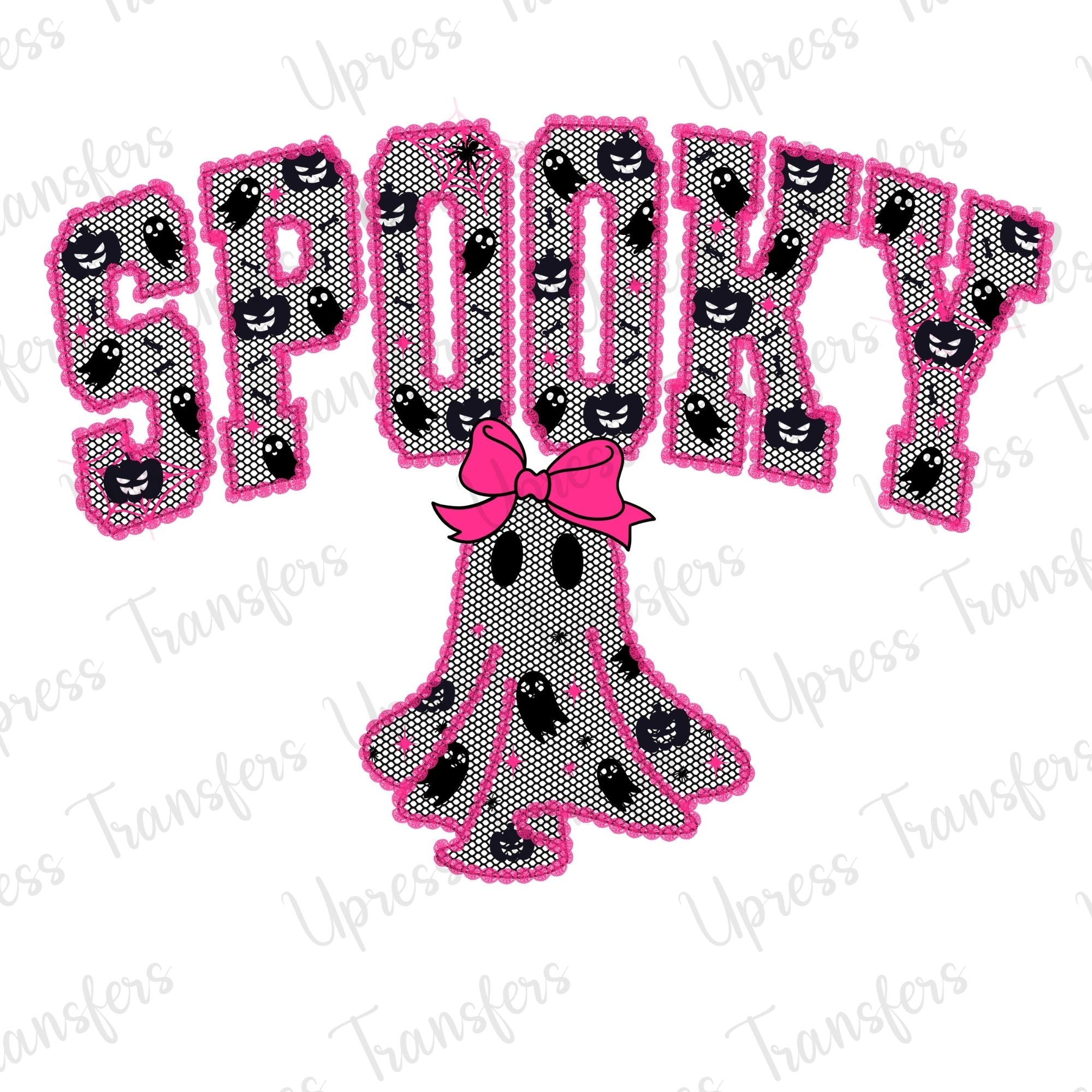Spooky Ghost Pink and Black Lace