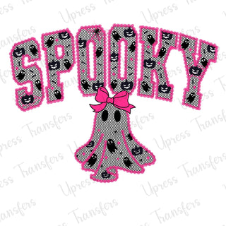 Spooky Ghost Pink and Black Lace