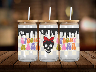 Spooky Mama Skull 16 Oz Wrap