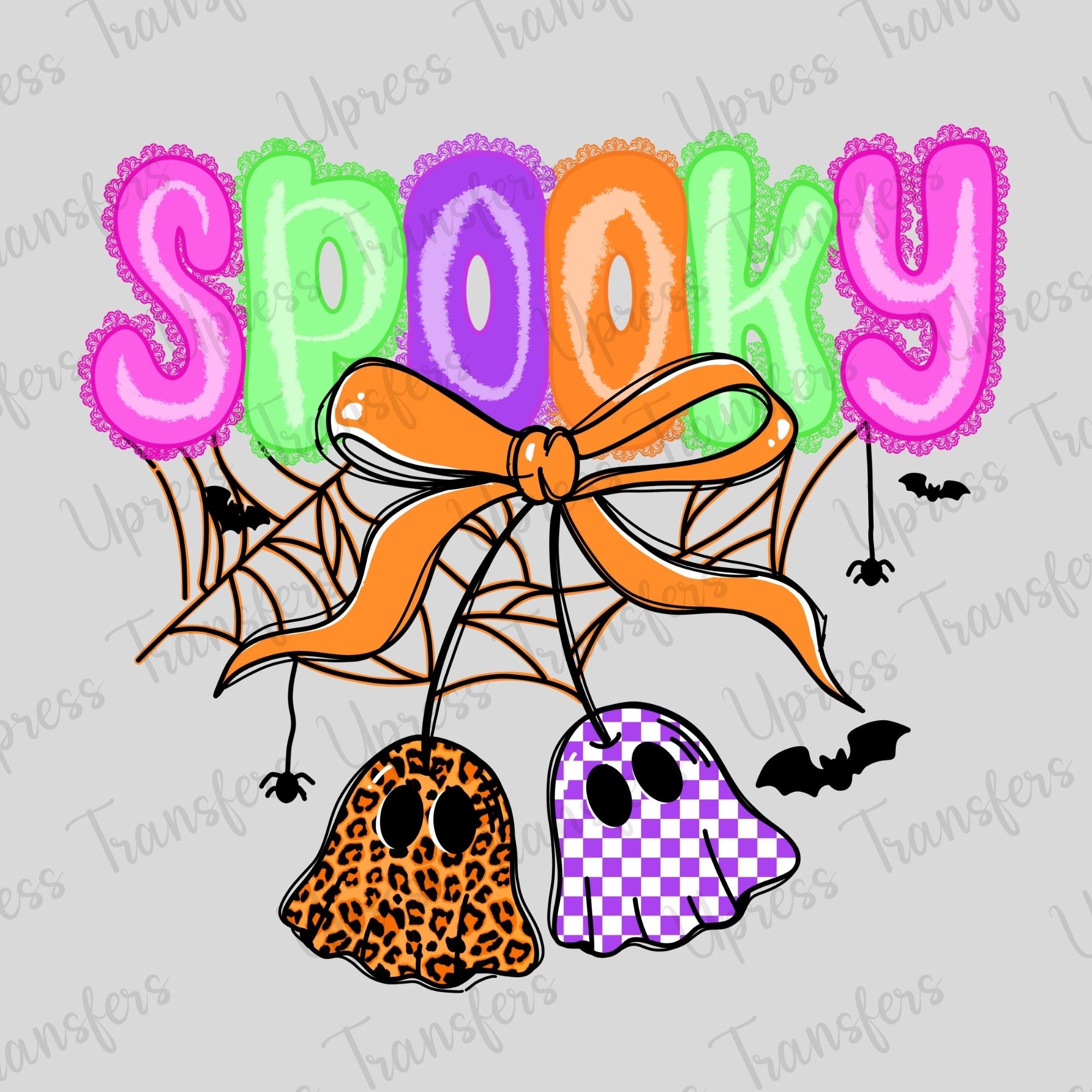Spooky Neon Lace Ghosts
