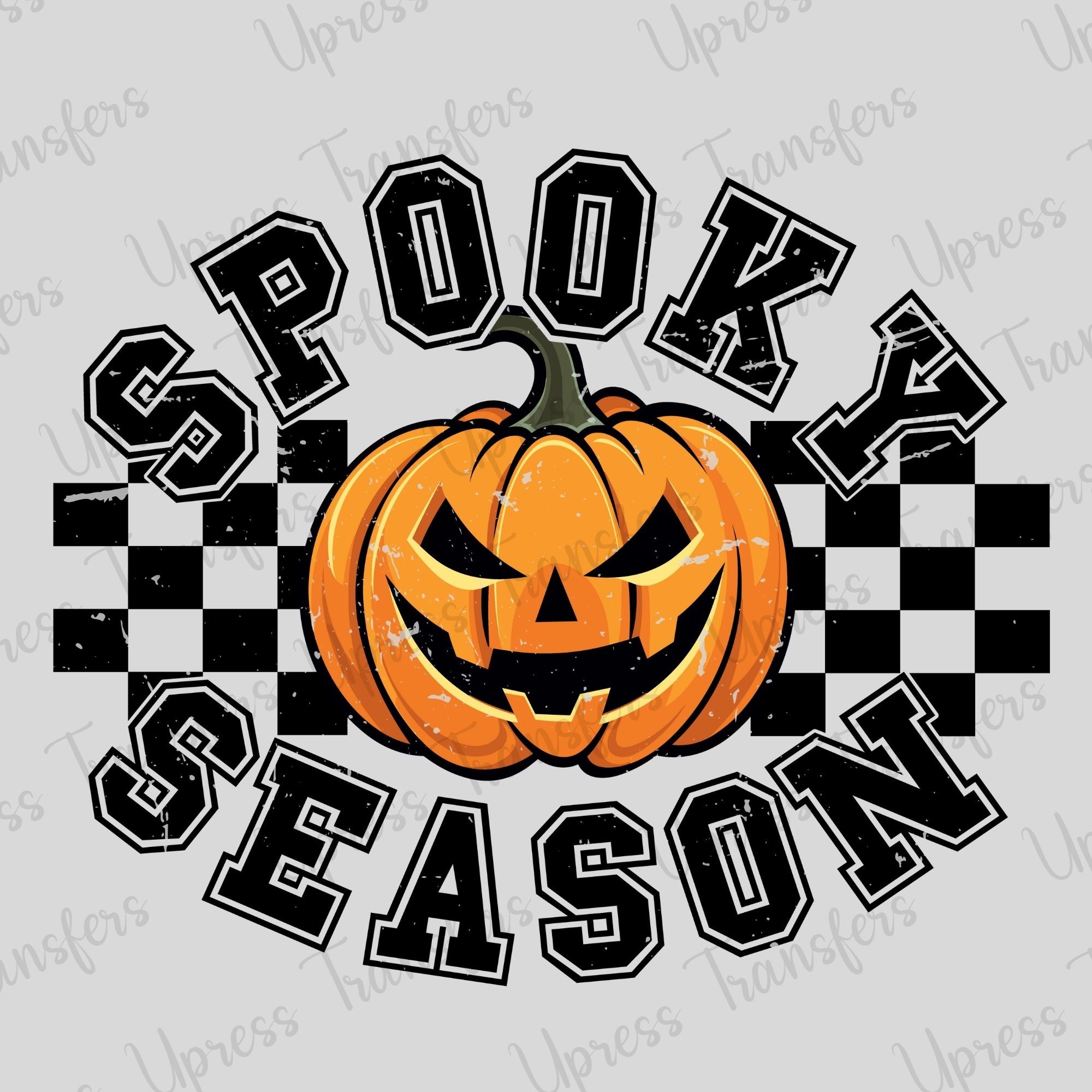 Spooky Season Checkered Pumpkin