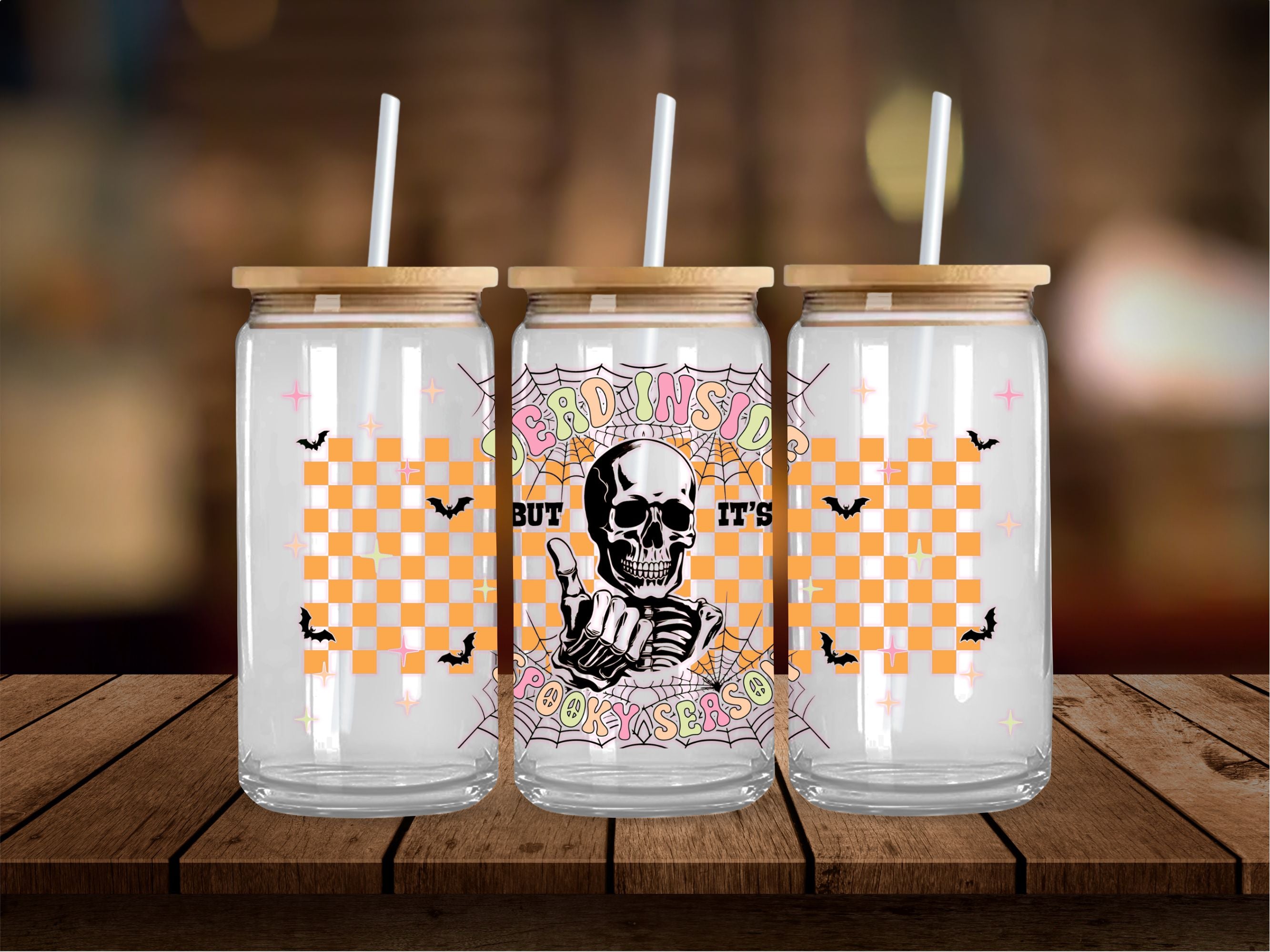 Spooky Season Skull 16 Oz Wrap