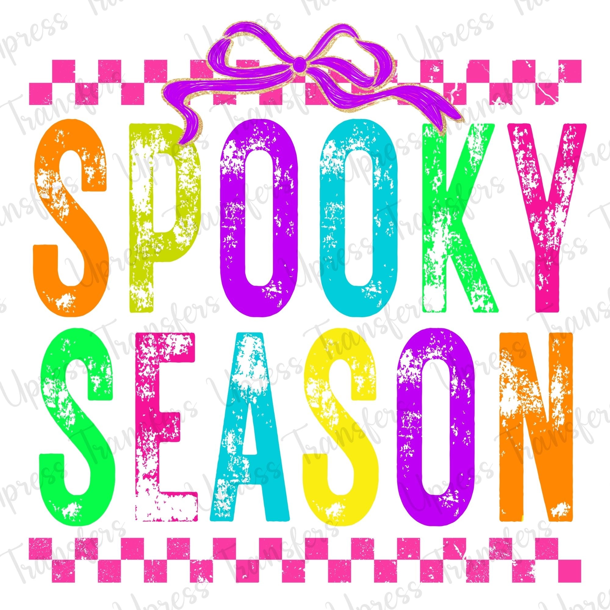 Spooky Season Stacked Neon Distressed