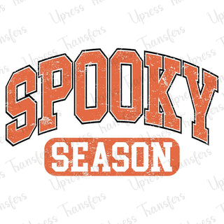 Spooky Season Varsity Orange Distressed