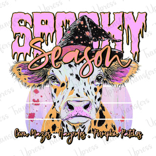 Spooky Season Vibrant Cow
