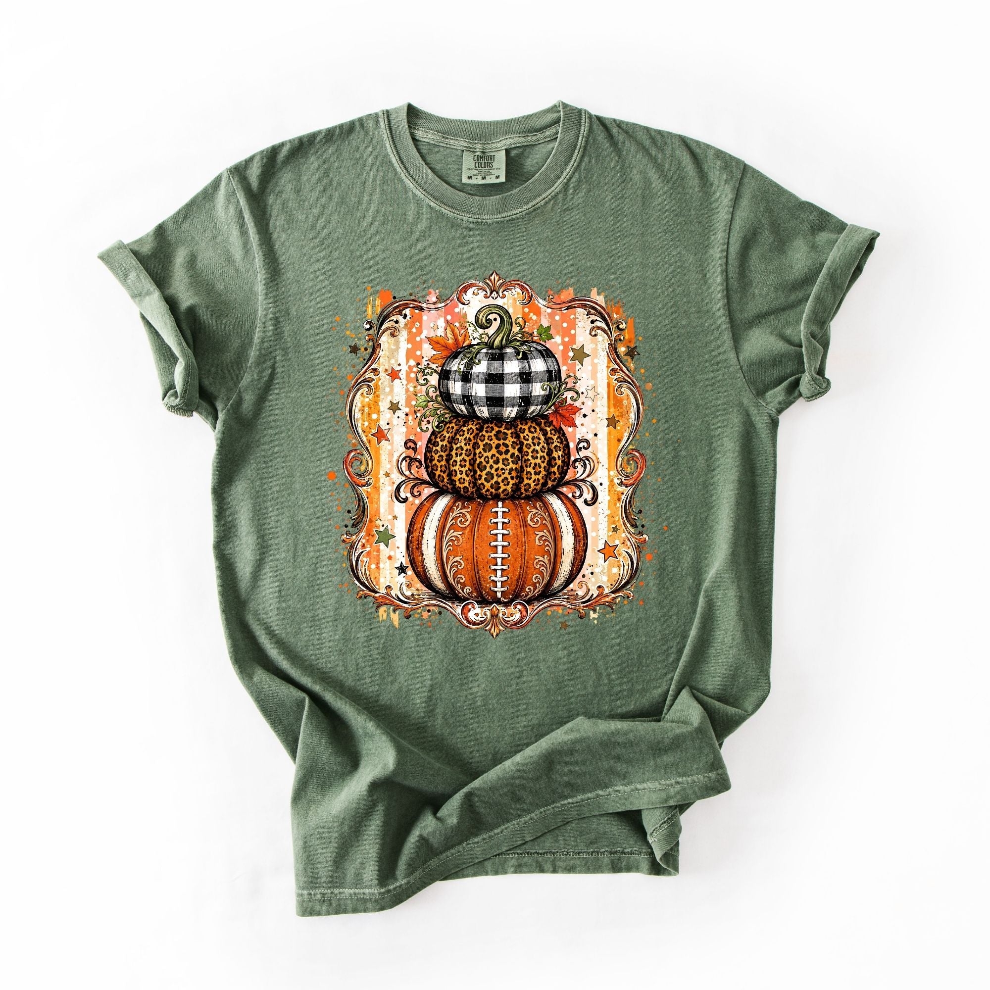 Stacked Football Pumpkins