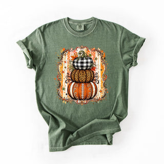 Stacked Football Pumpkins